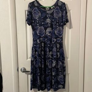 XL LuLaRoe Purple and Navy Amelia Dress